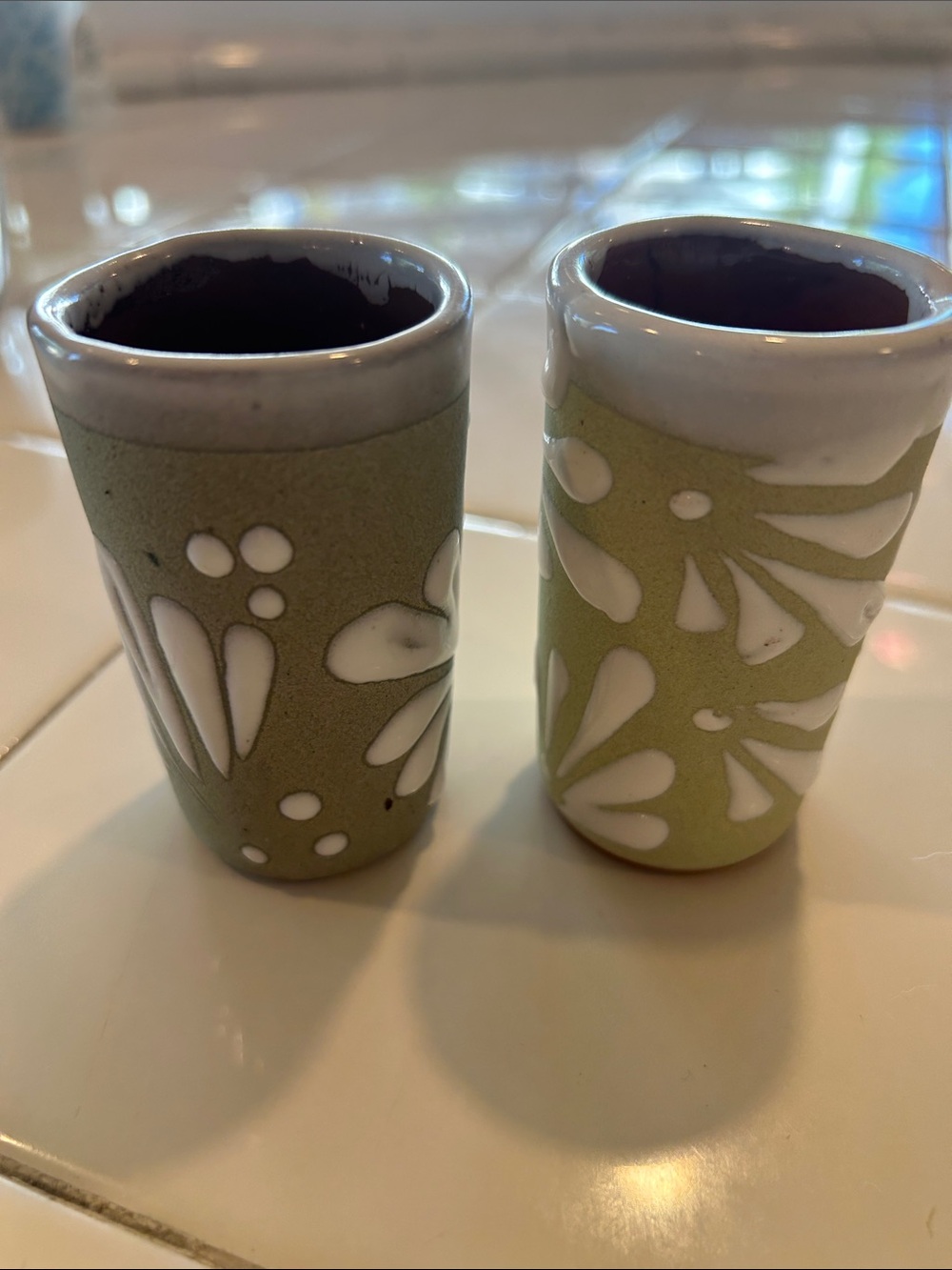 New set Talavera shot glasses